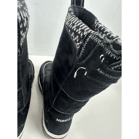 Merrell Tempest High Black Suede Button Boots Winter Warm Snow Women's Size 9 - Picture 11 of 12